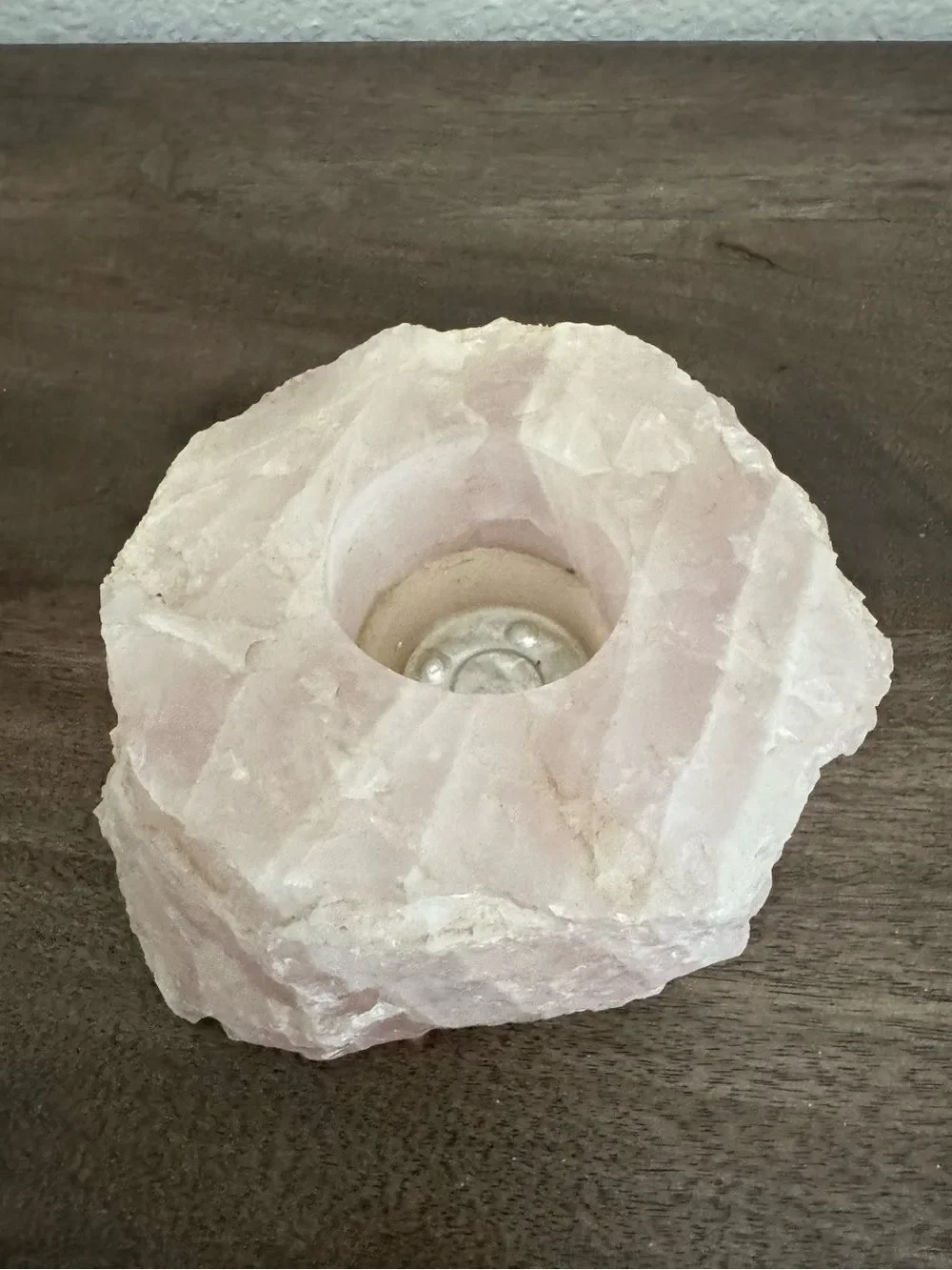 Pink Geode Rock Candle Holder